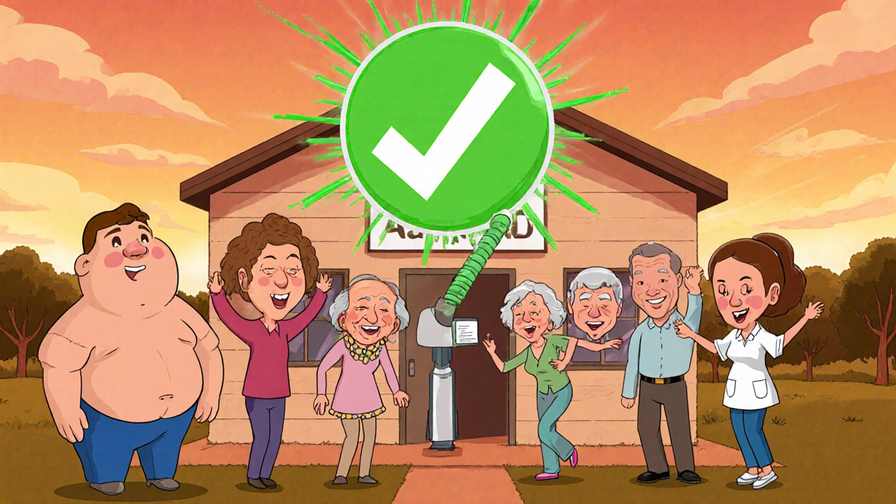 A nurse at a rural clinic gets instant NT-proBNP results, patients reacting with joy.