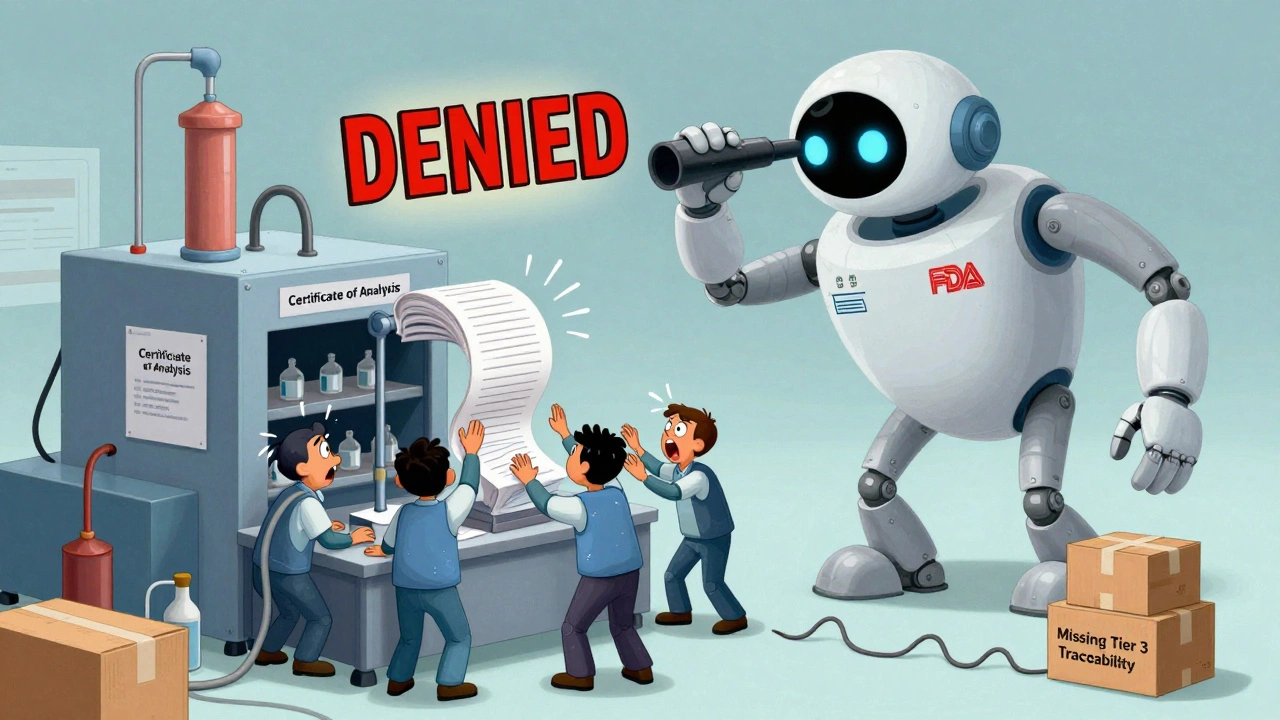 Workers at Indian factory struggle with paperwork as FDA robot denies their shipment.